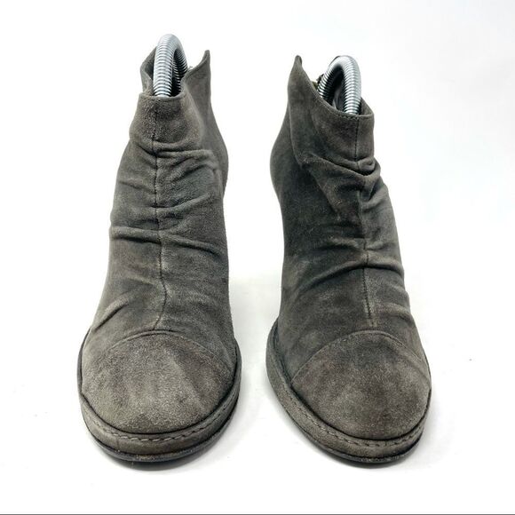 Fiorentini + Baker Nia Grey Suede Ruched Ankle Heeled Boots 36.5/6.5 - Picture 4 of 9